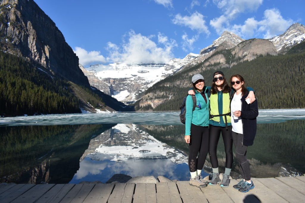 three girls in banff
