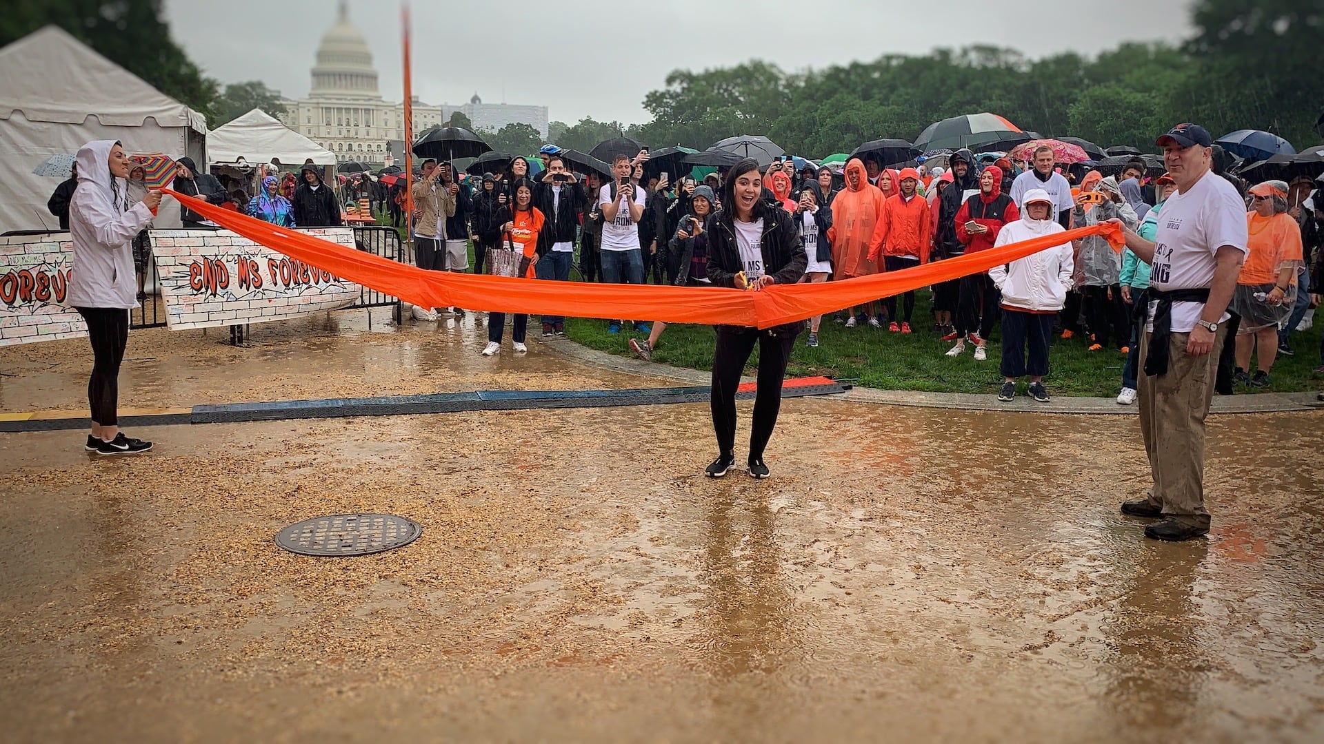 Me cutting a ribbon at the MS walk