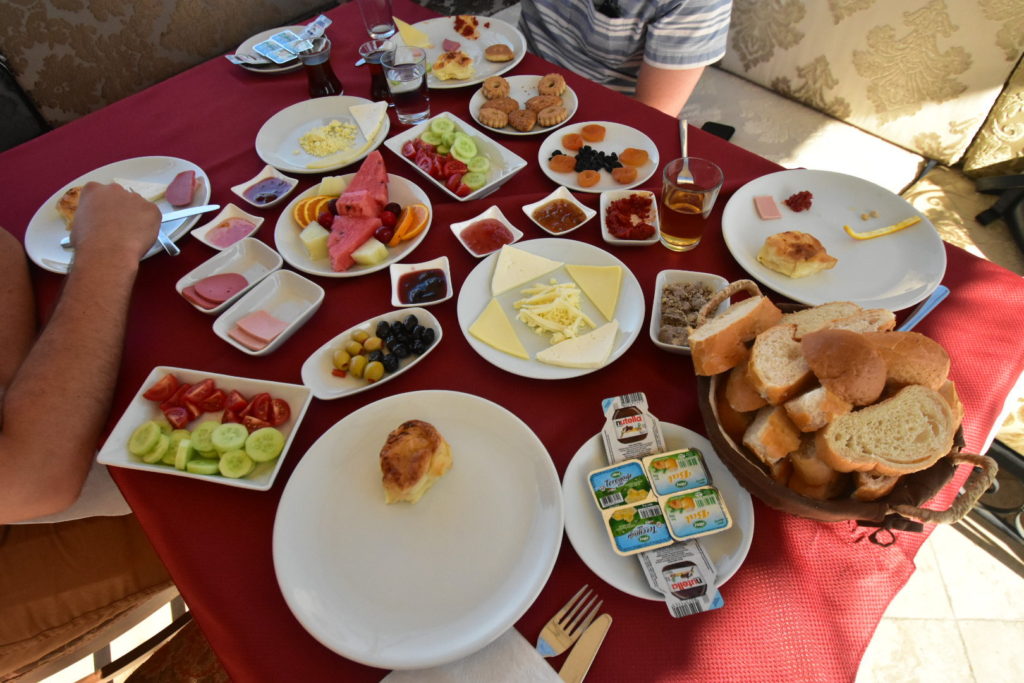Turkish breakfast on roof