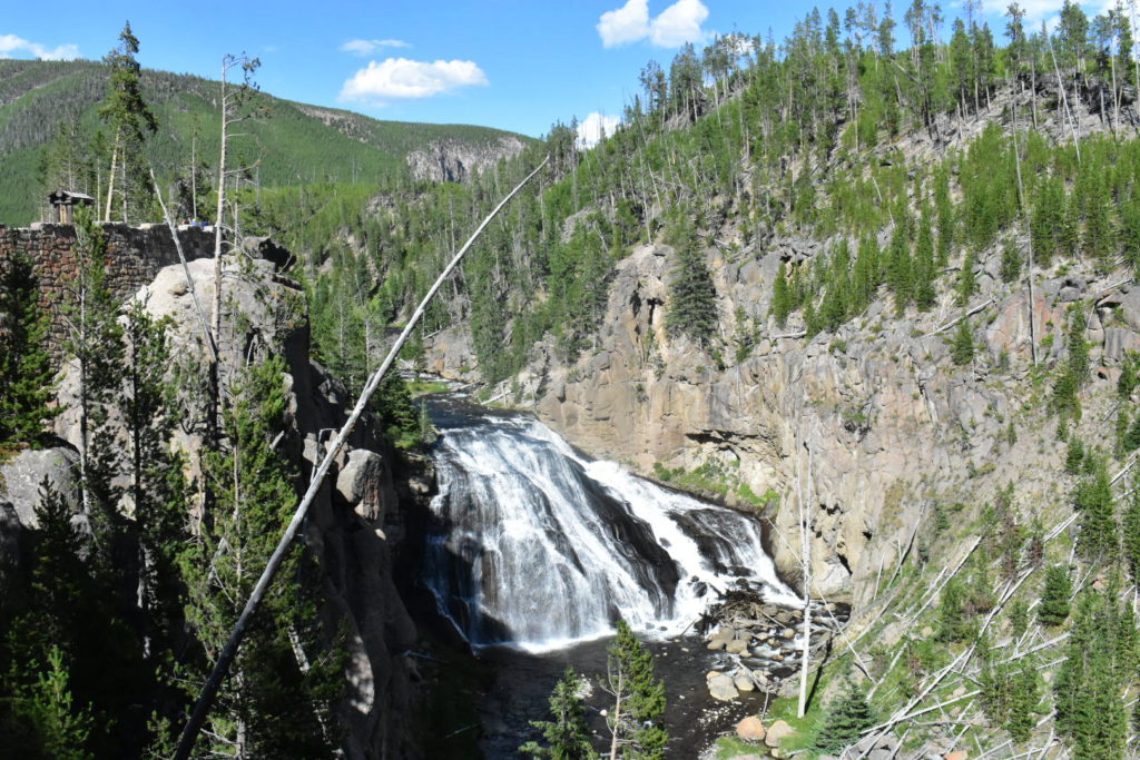 Gibbon Falls; 3 day yellowstone itinerary