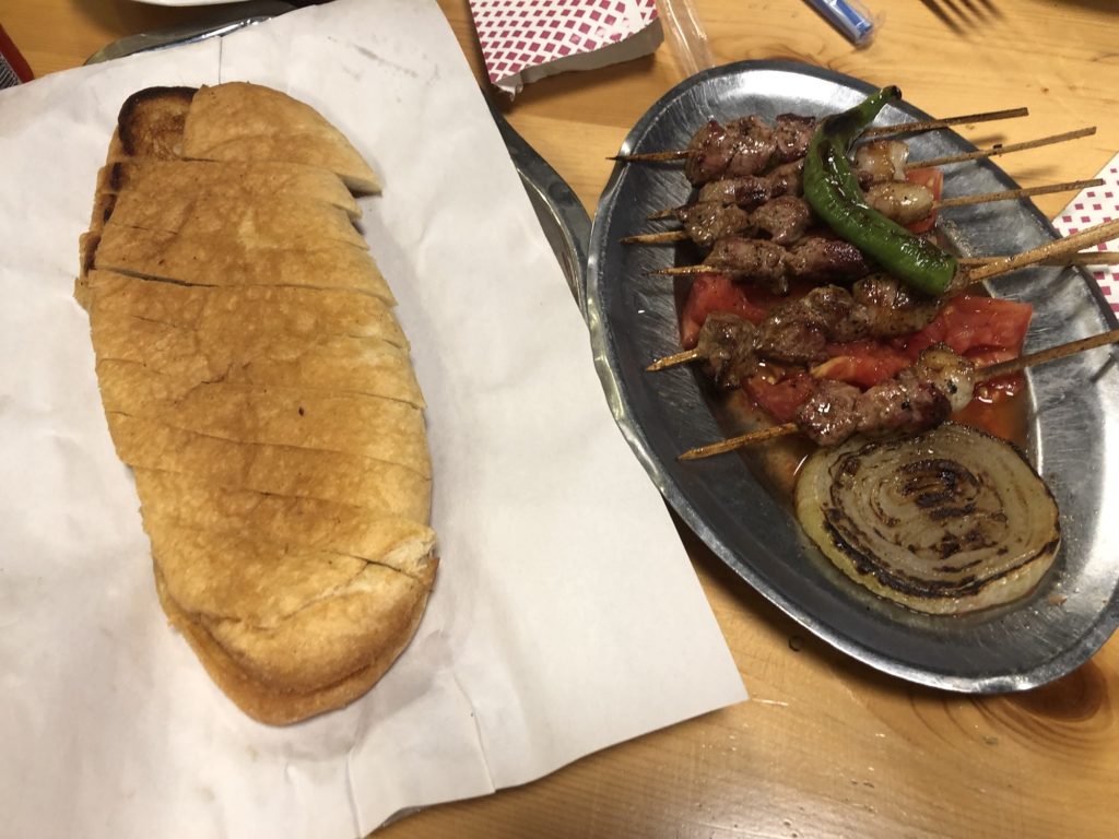 kebab with bread