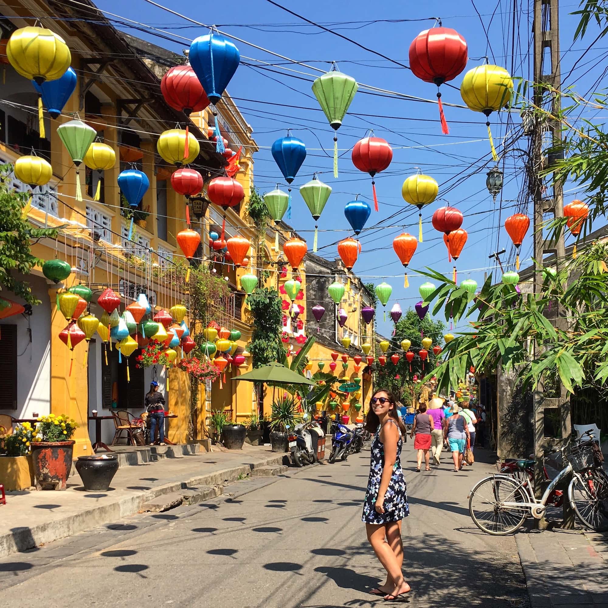 Girl walking through Hoi An