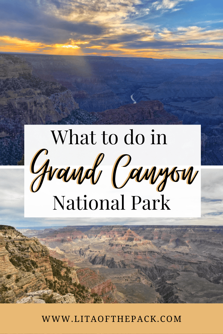 sunset and daytime over grand canyon