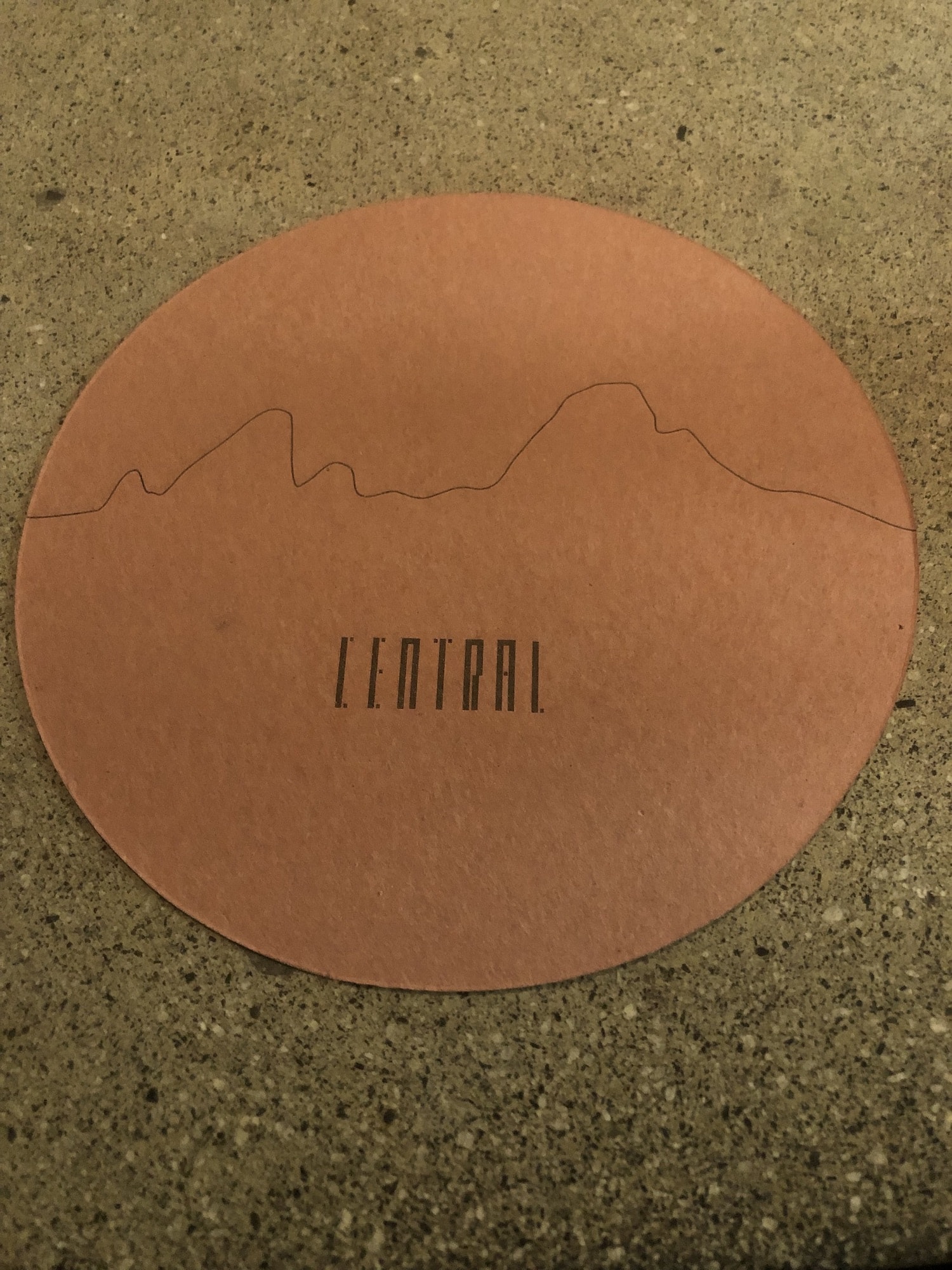 Front of menu at Central
