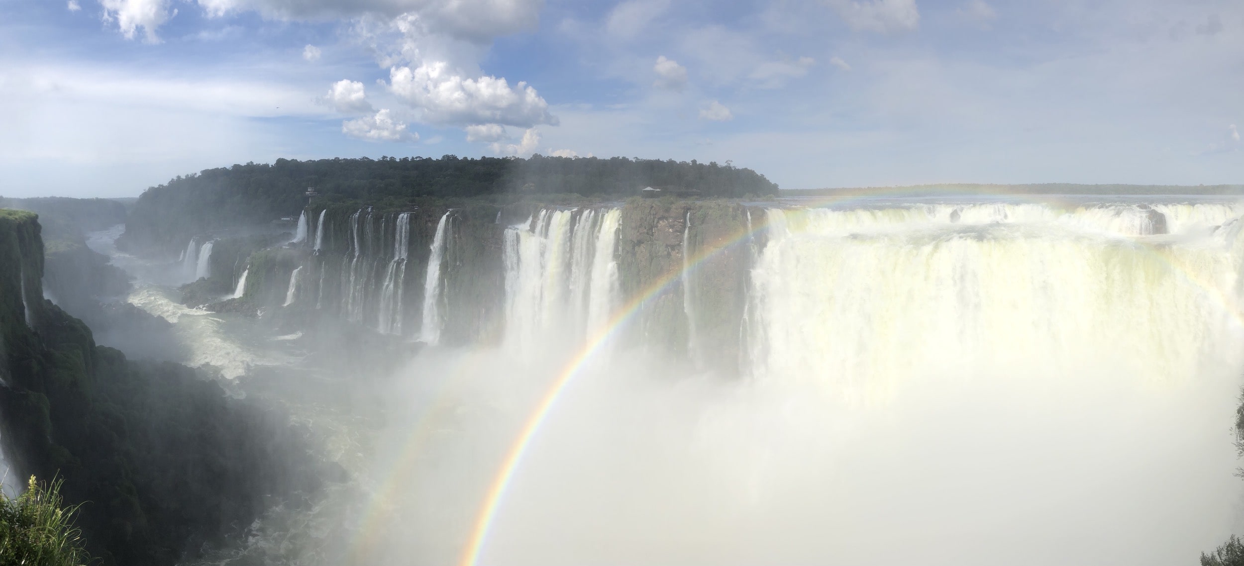 Iguazu Falls with a rainbow