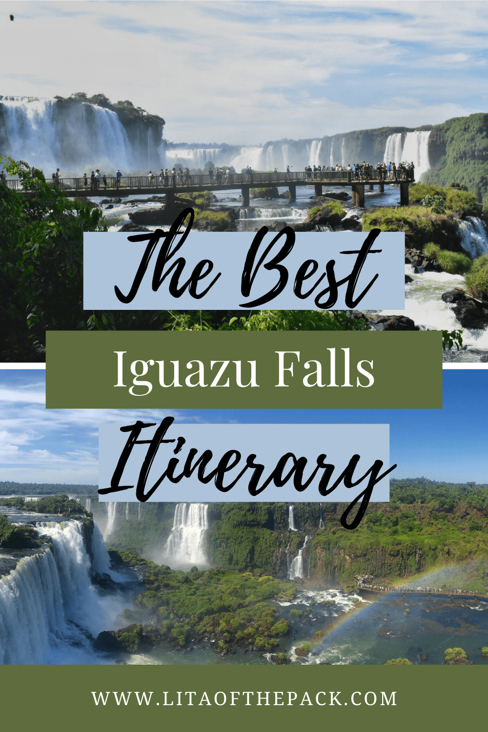 two panoramas of the Iguazu Falls