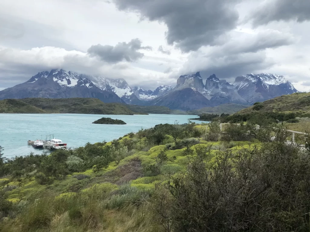 view of torres del paine from the trail