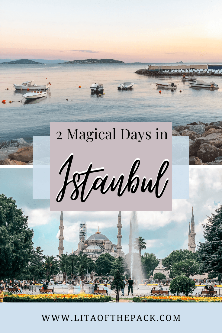 Two photos of Istanbul, the bosphorus and the Blue Mosque
