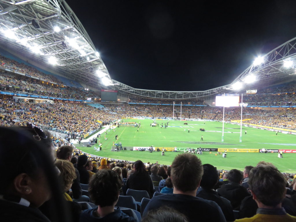 Rugby Match at Stadium at the Sydney Olympic Village