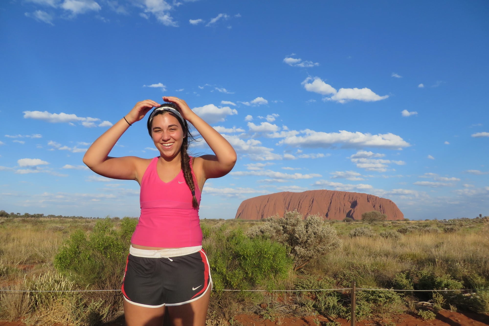 Girl in front of Uluru