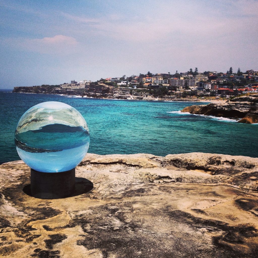 Sculpture sitting on the coastal walk from Bondi to Coogee