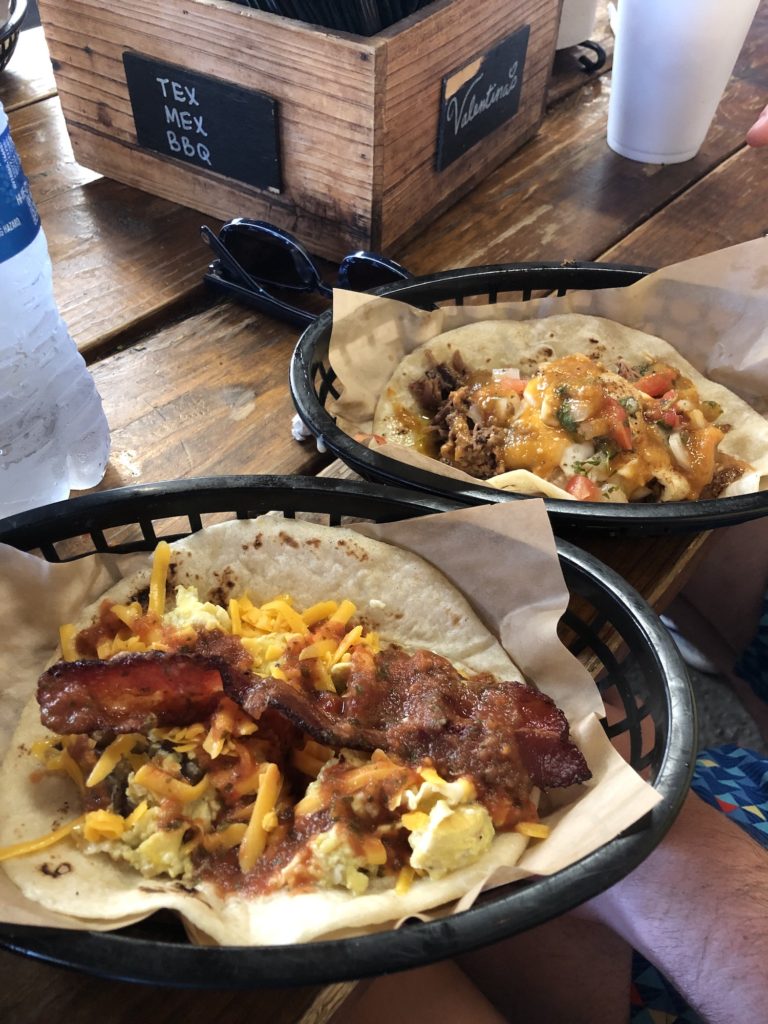 breakfast tacos at Valentinas