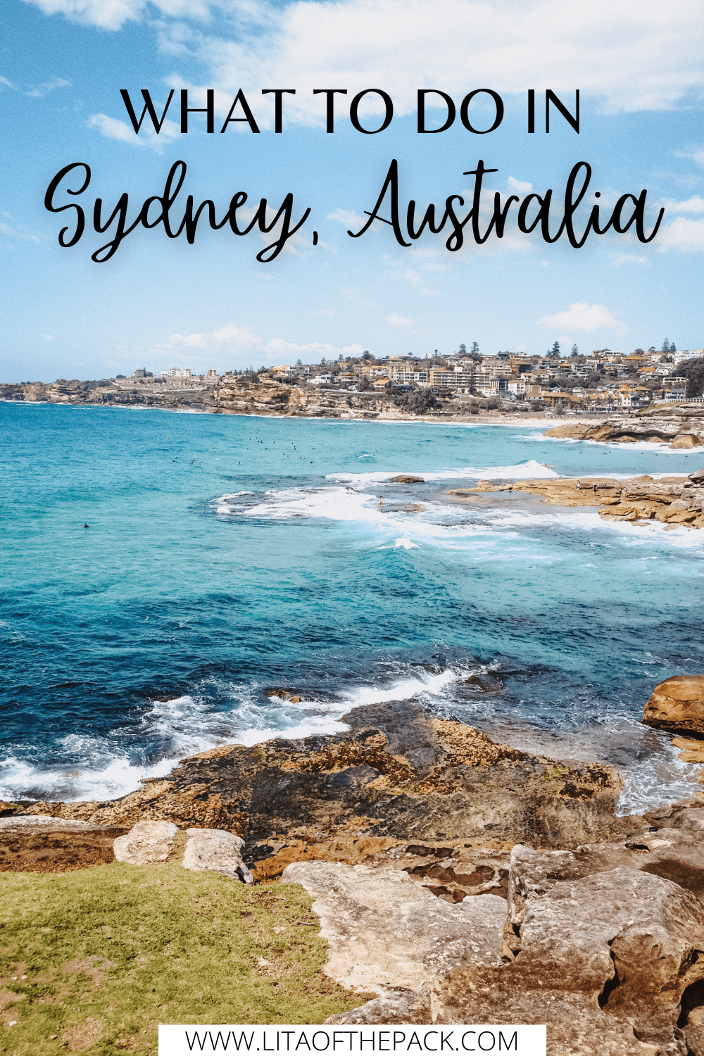 Pin with sydney beach coastline