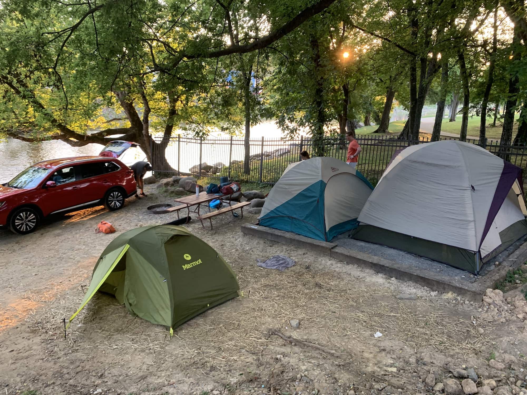 tents lined up on ground