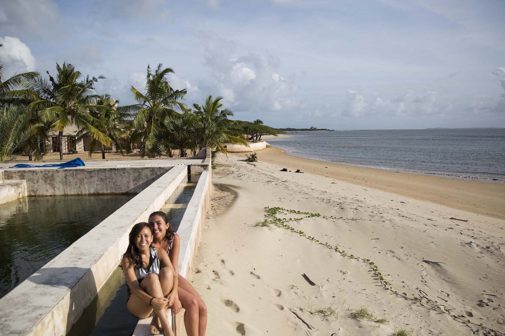 Two girl on beach; lamu kenya travel guide