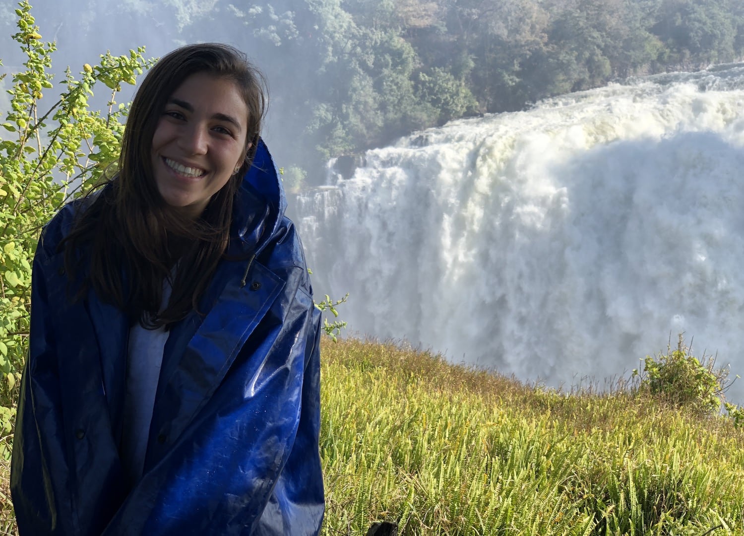 Two Days in Victoria Falls Cover; girl in front of falls