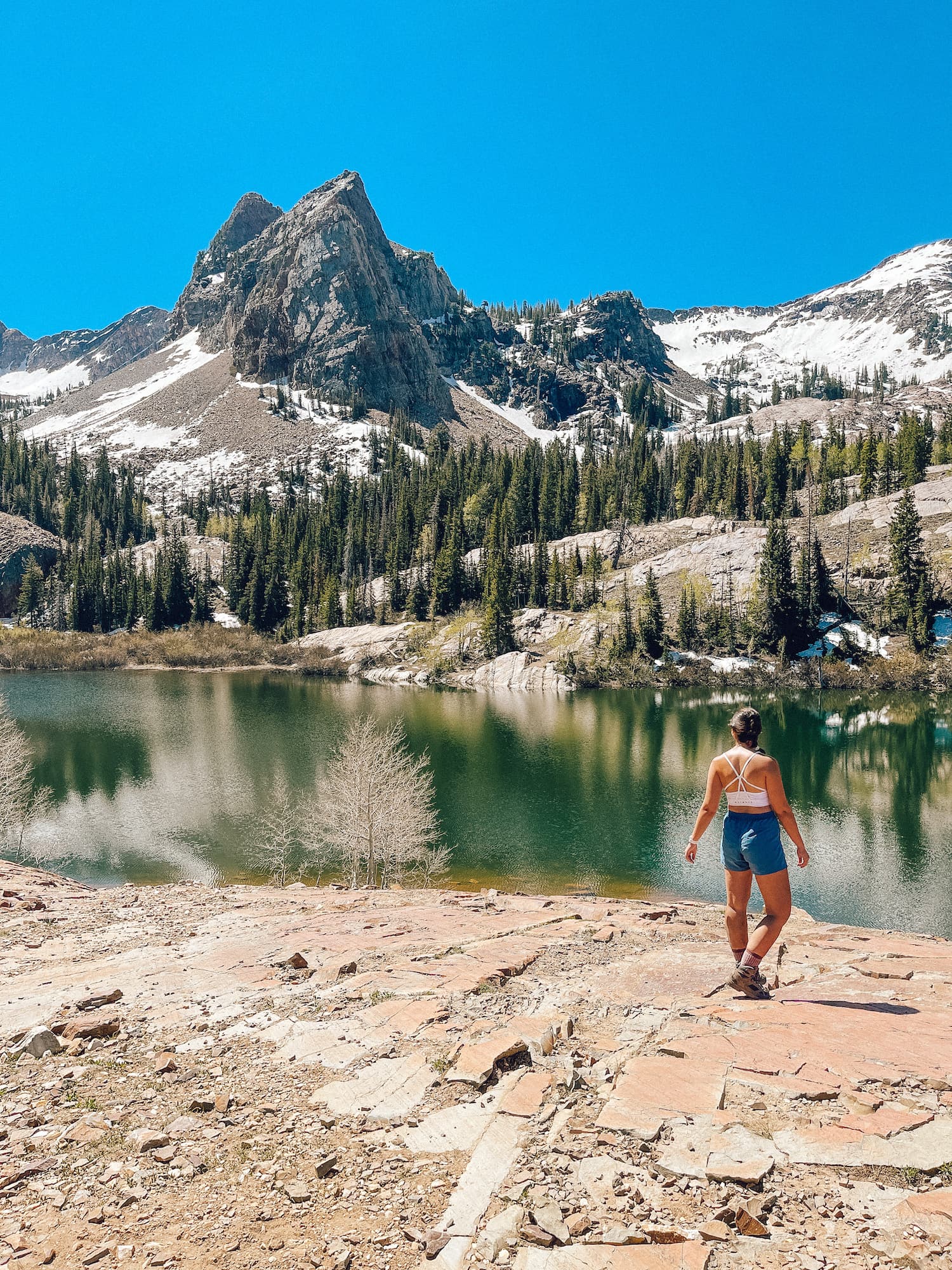 Me standing in front of Lake Blanche/Sundial Peak; Lake Blanche trail cover