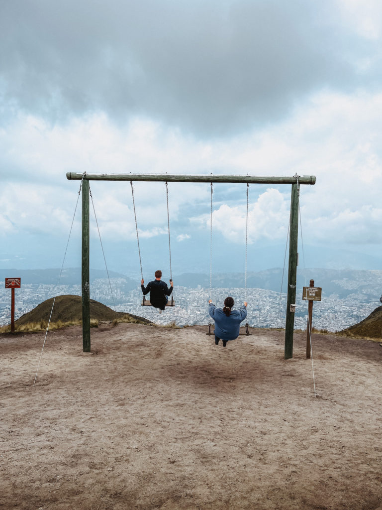 two people on swing