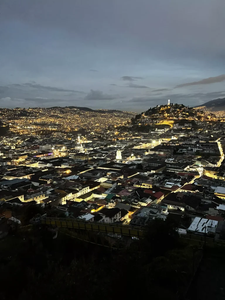 Quito lit up at night