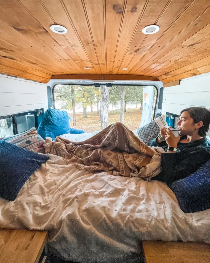 Girl sitting on bed in Arkansas