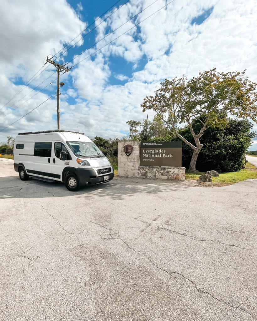 Our Van Vinny in front of Everglades National Park sign