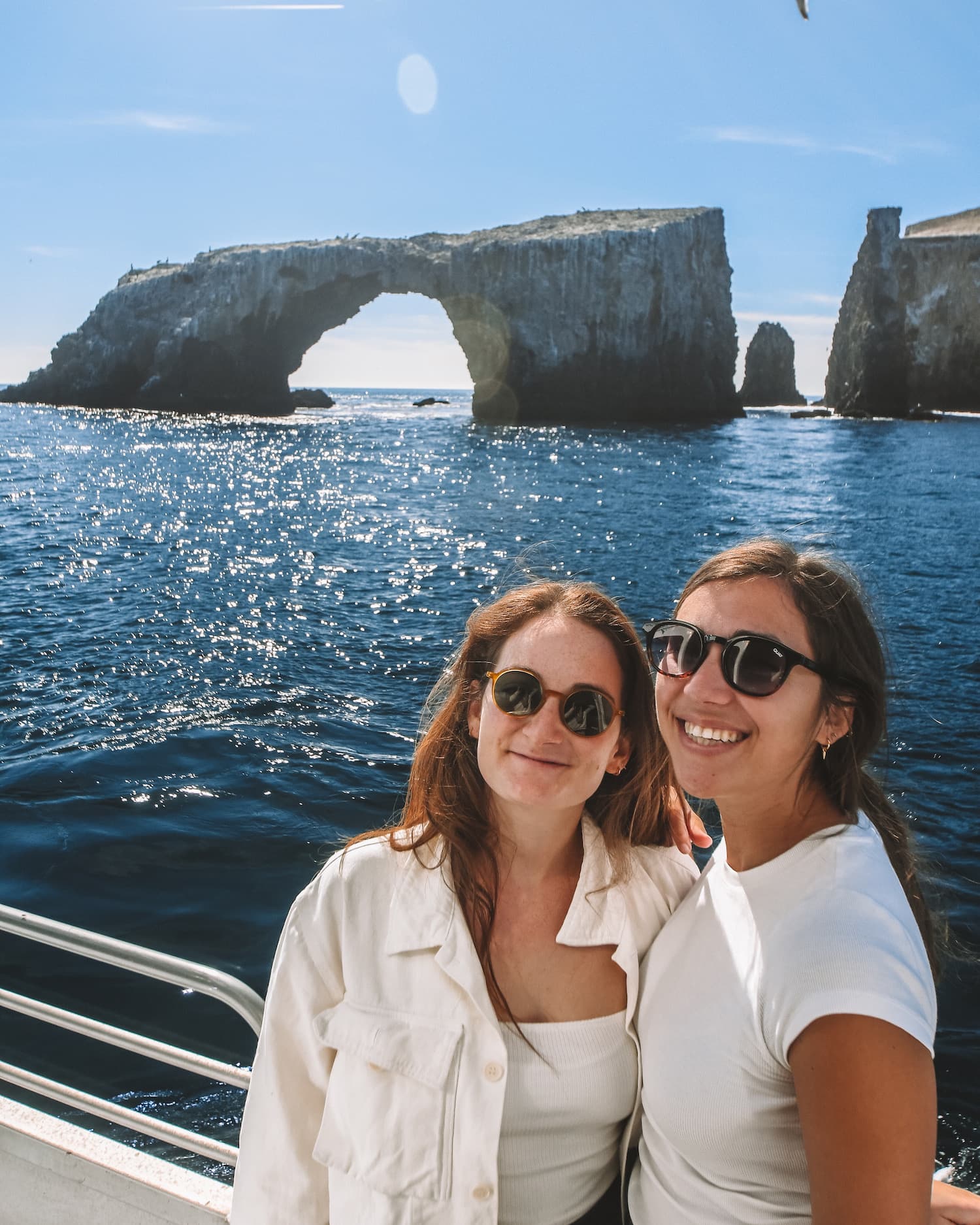 Me and Marisa standing in front of anacapa island on the channel islands