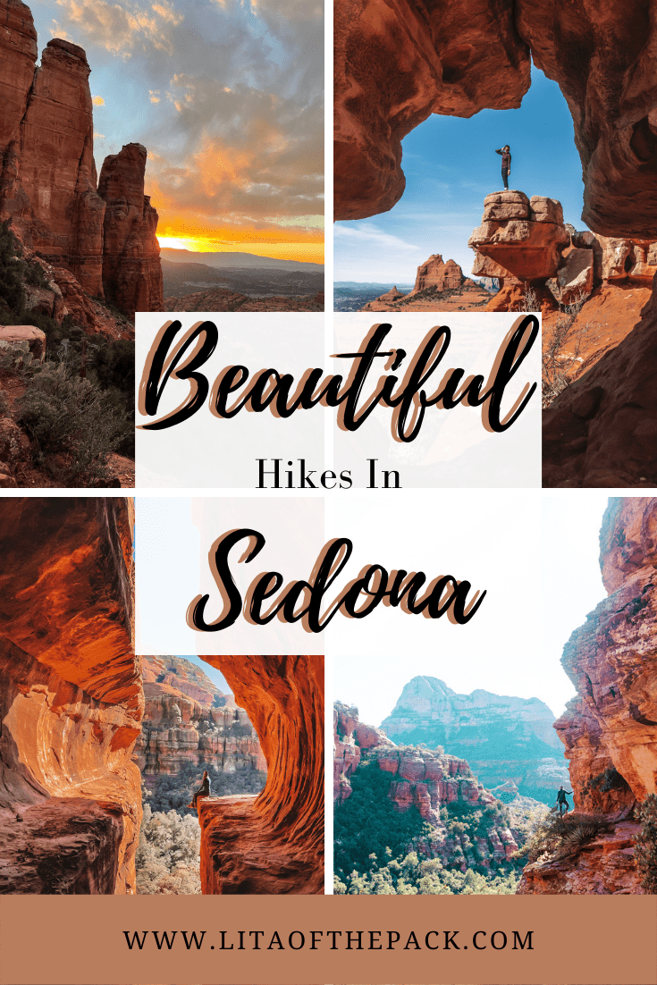 four pictures of best sedona hikes pin