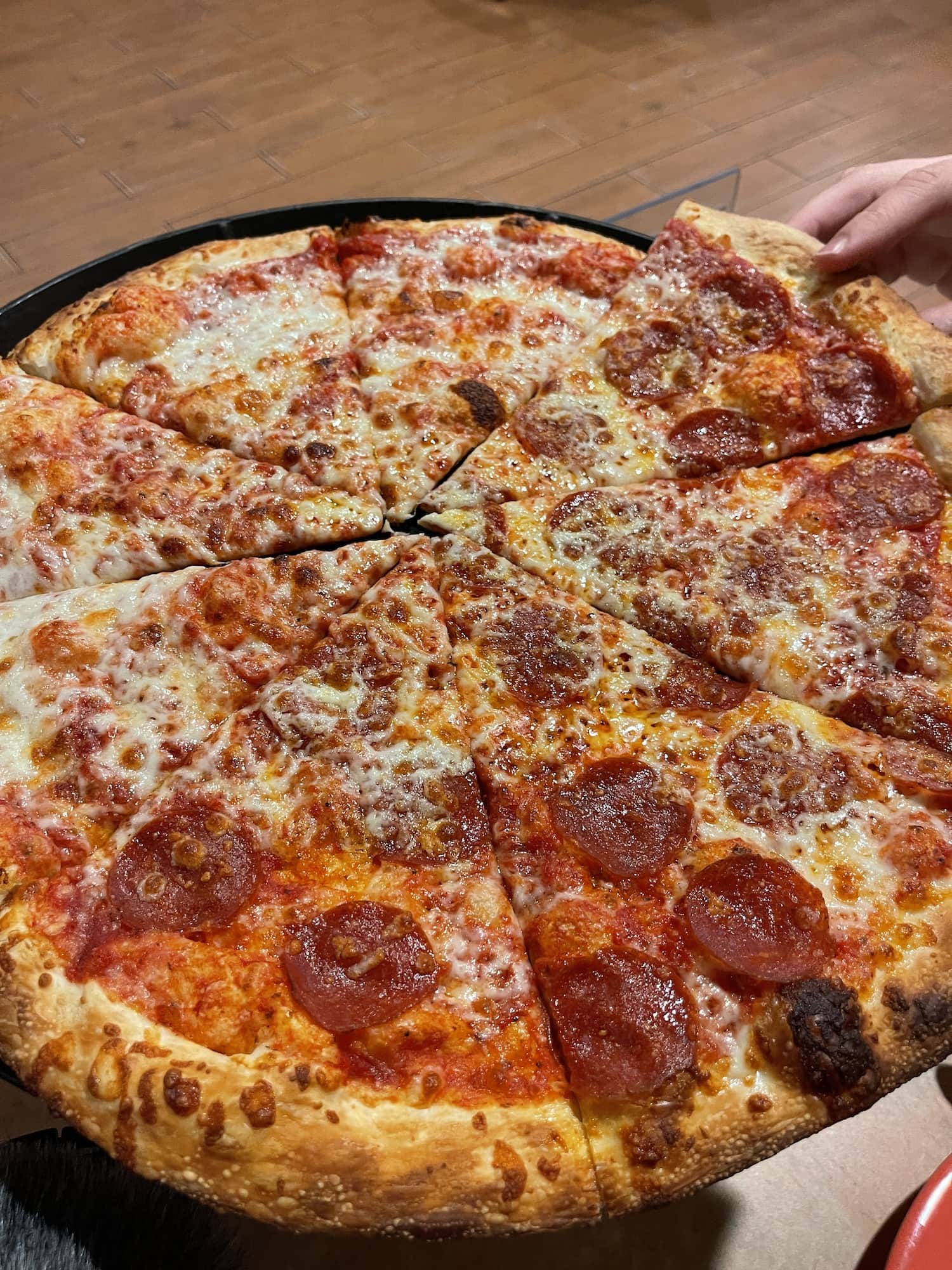 cheese and pepperoni pizza