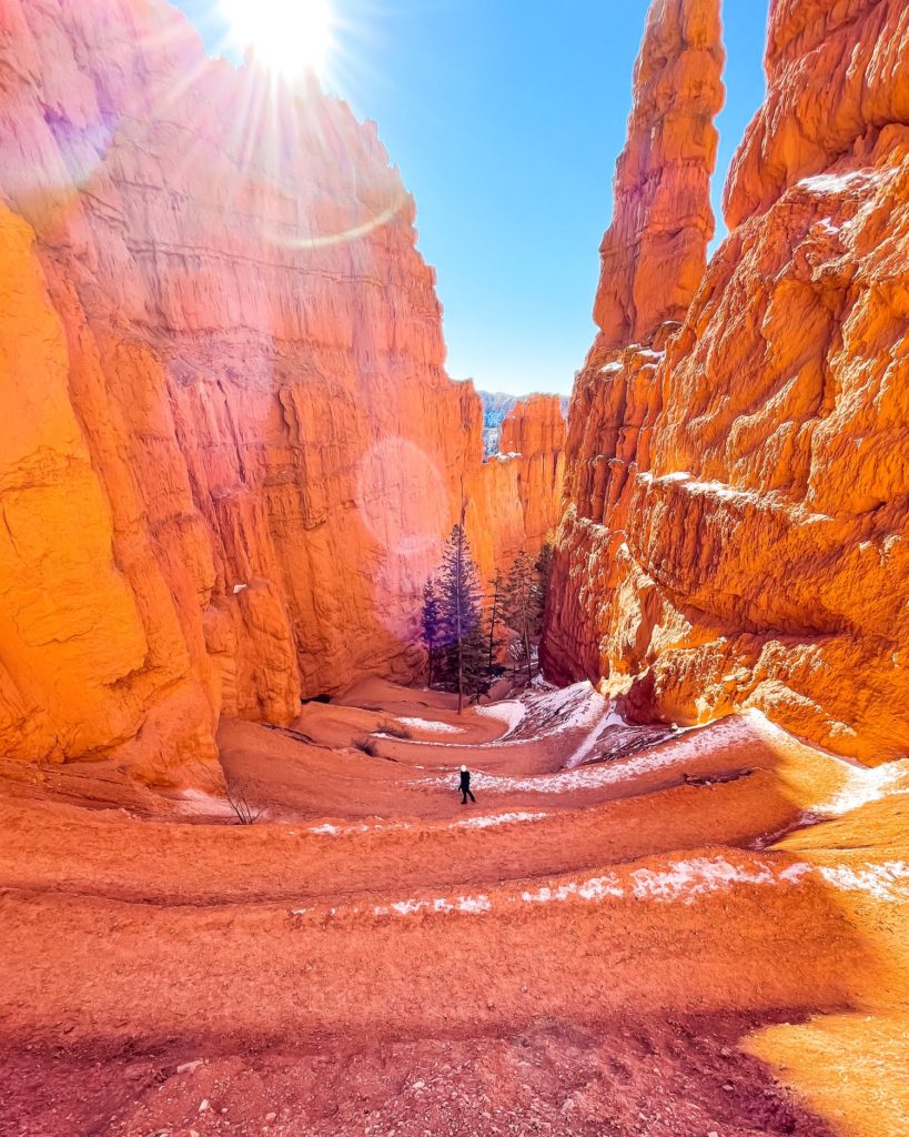 Me walking through the hoodoos on Navajo Loop Trail in Bryce Canyon National Park