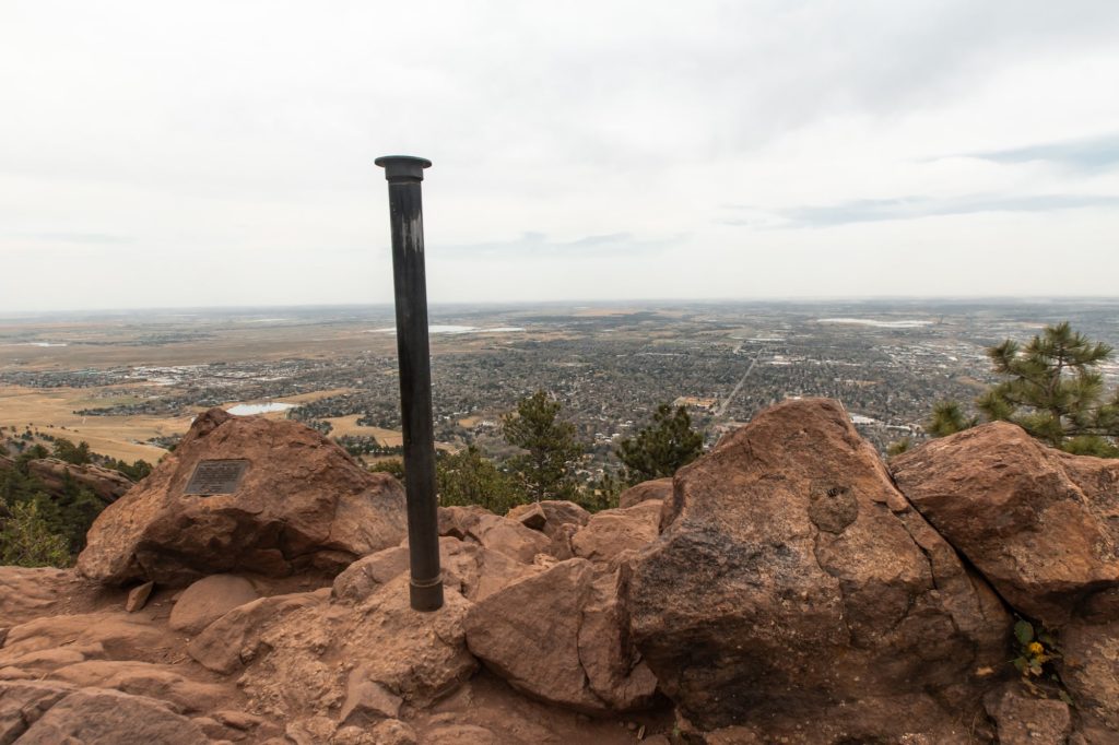 Peak of Mt. Sanitas with view of Boulder