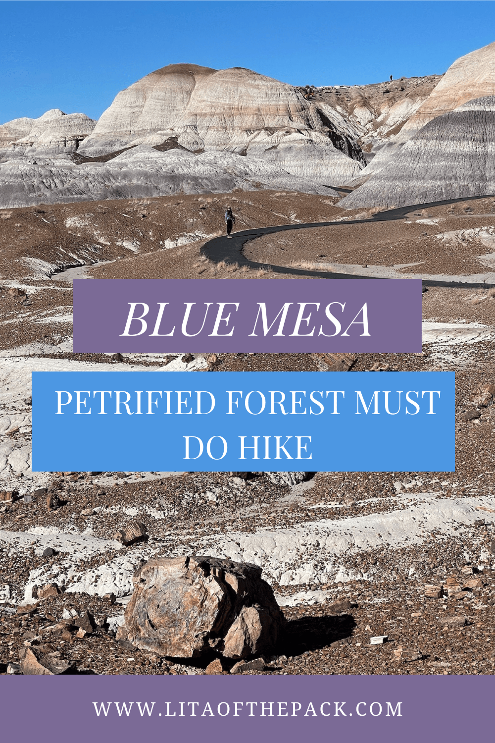 girl walking the blue mesa trail