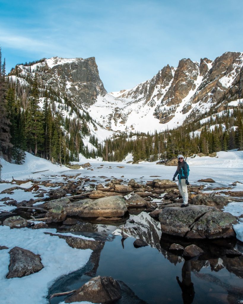 girl over dream lake