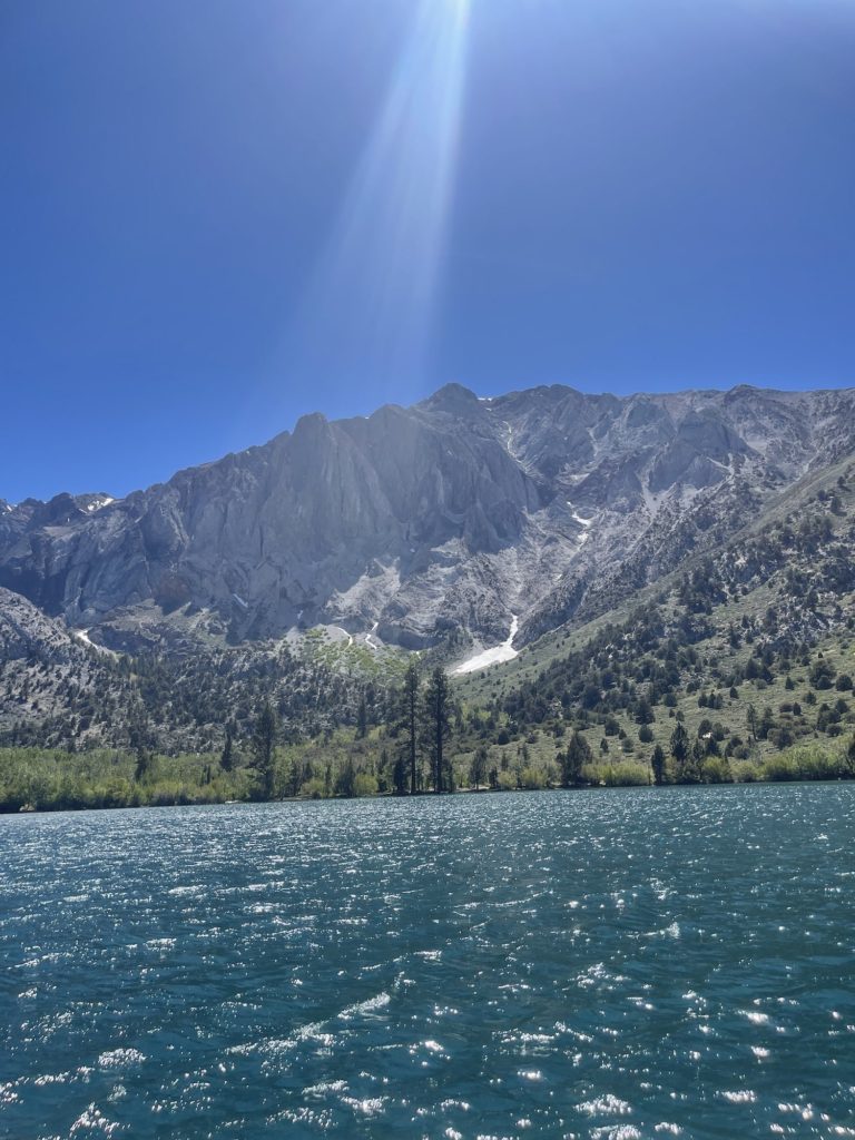convict lake with mountain in back