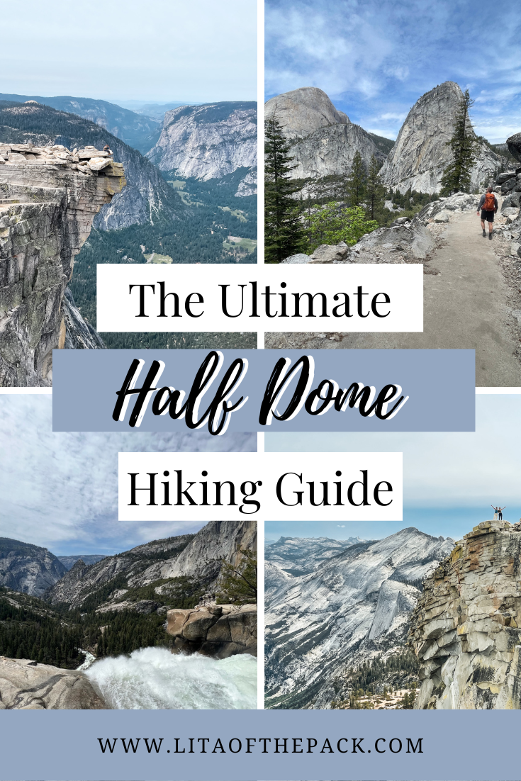 four pictures of half dome hike
