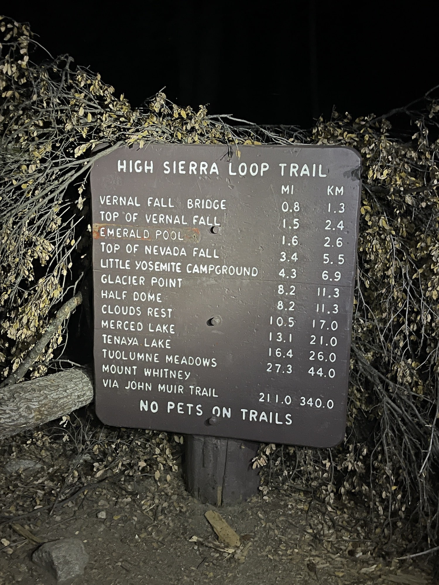 trailhead of mist trail