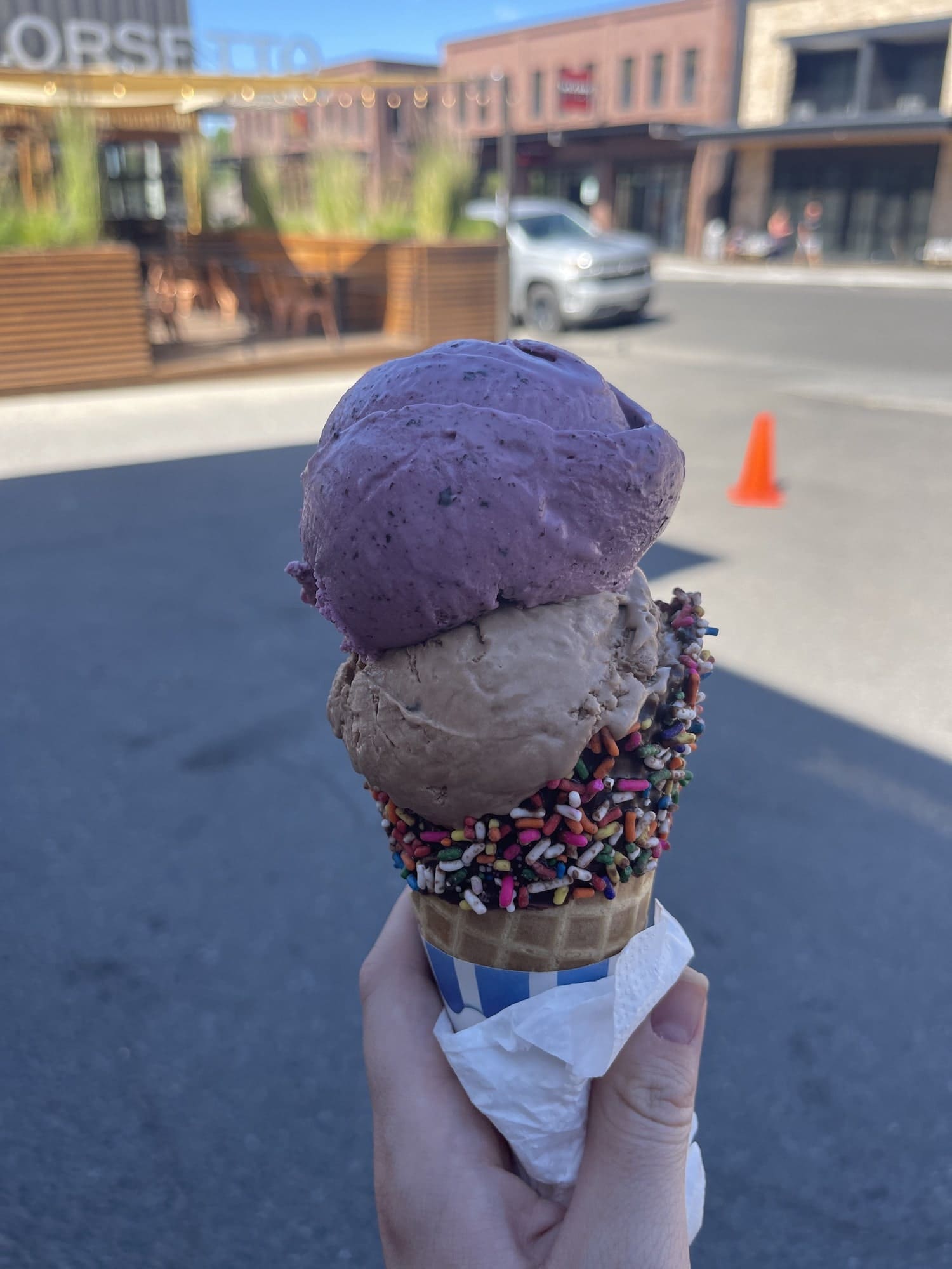 huckleberry ice cream cone