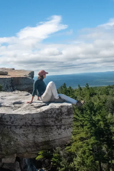 girl sitting on gertrude's nose