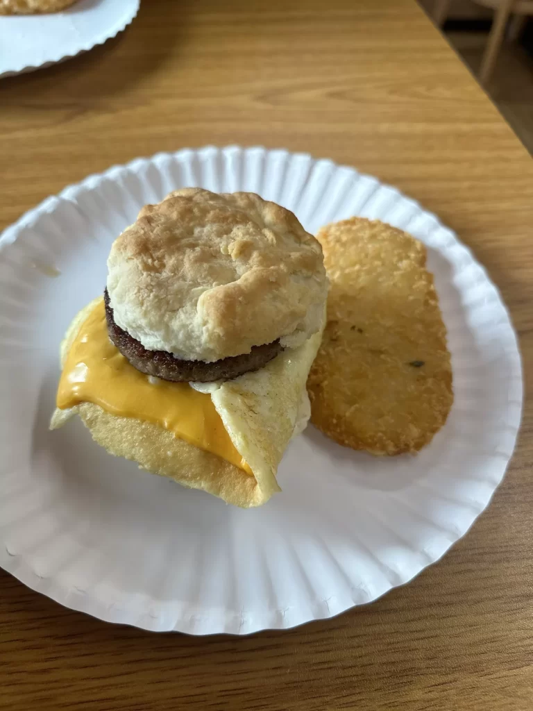 Sausage Egg & Cheese Biscuit with hashbrown
