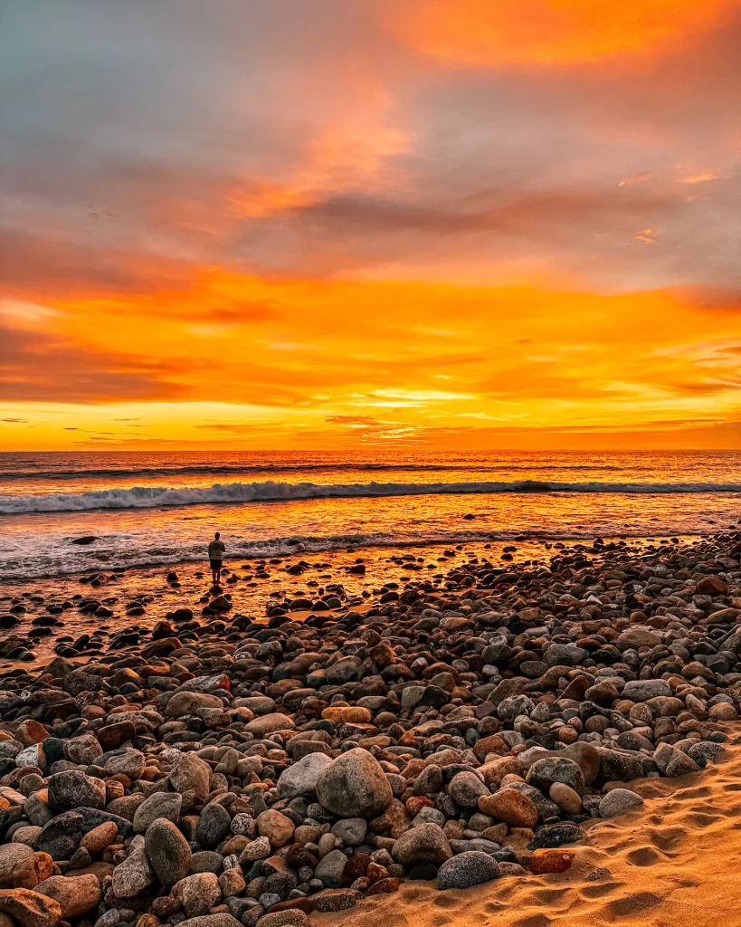 boy at sunset