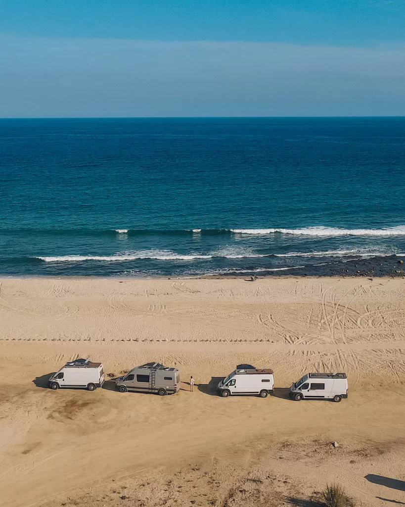 vans on a beach of cabo