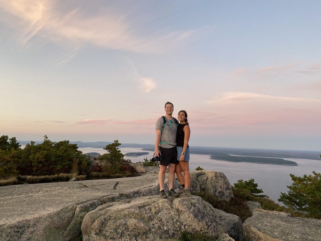 couple on the top of champlain mountain