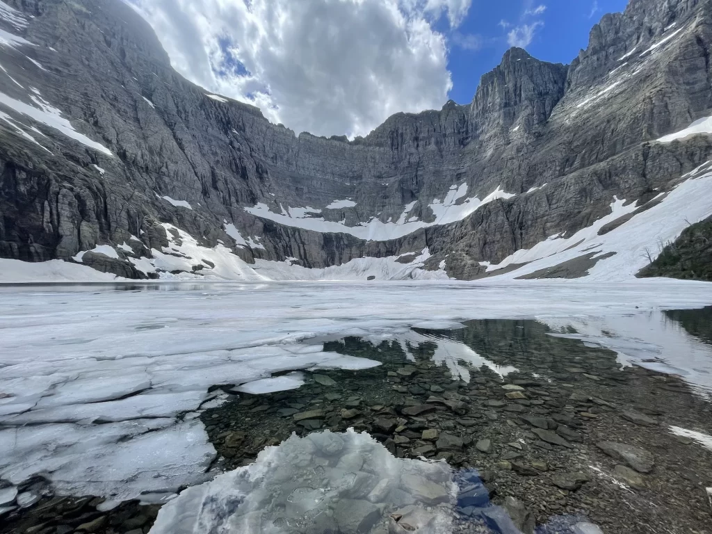 iceberg lake in glacier national park