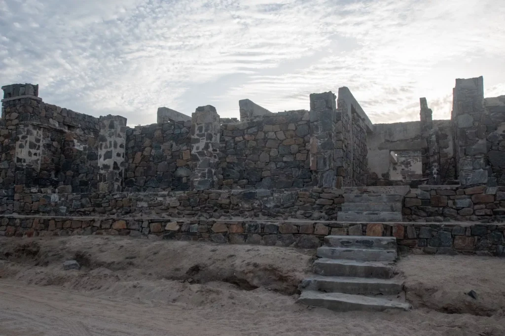 abandoned building on the old port of todos santos