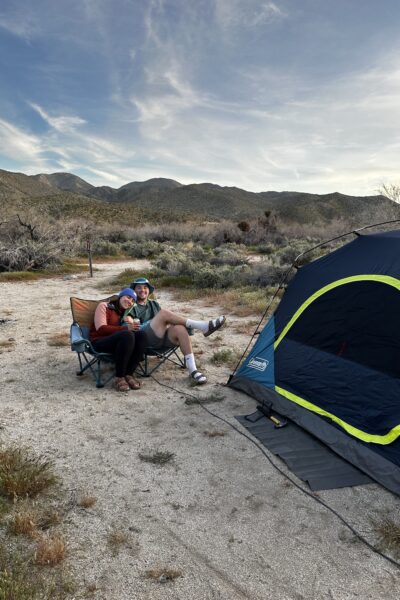 two people camping in Anza Borrego