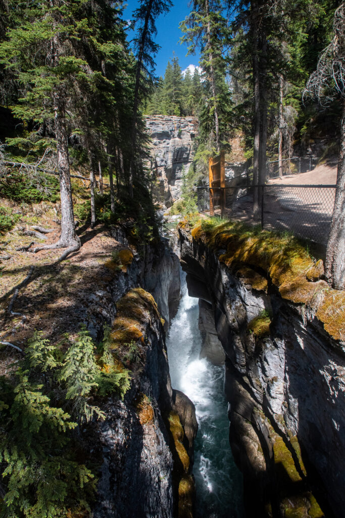 Maligne Canyon water through the slot canyon