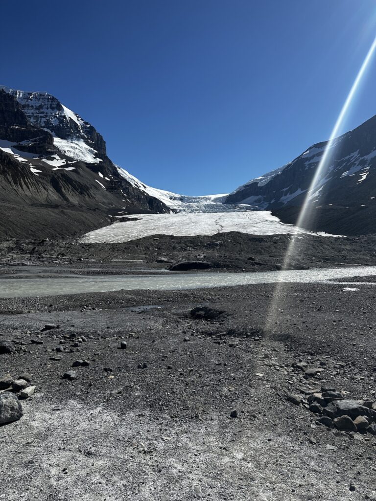 Athabasca Glacier in the mountains