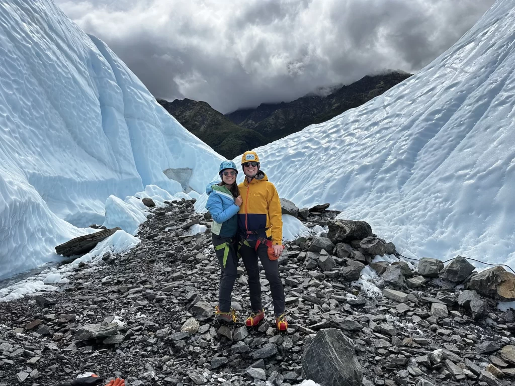 couple in a glacier