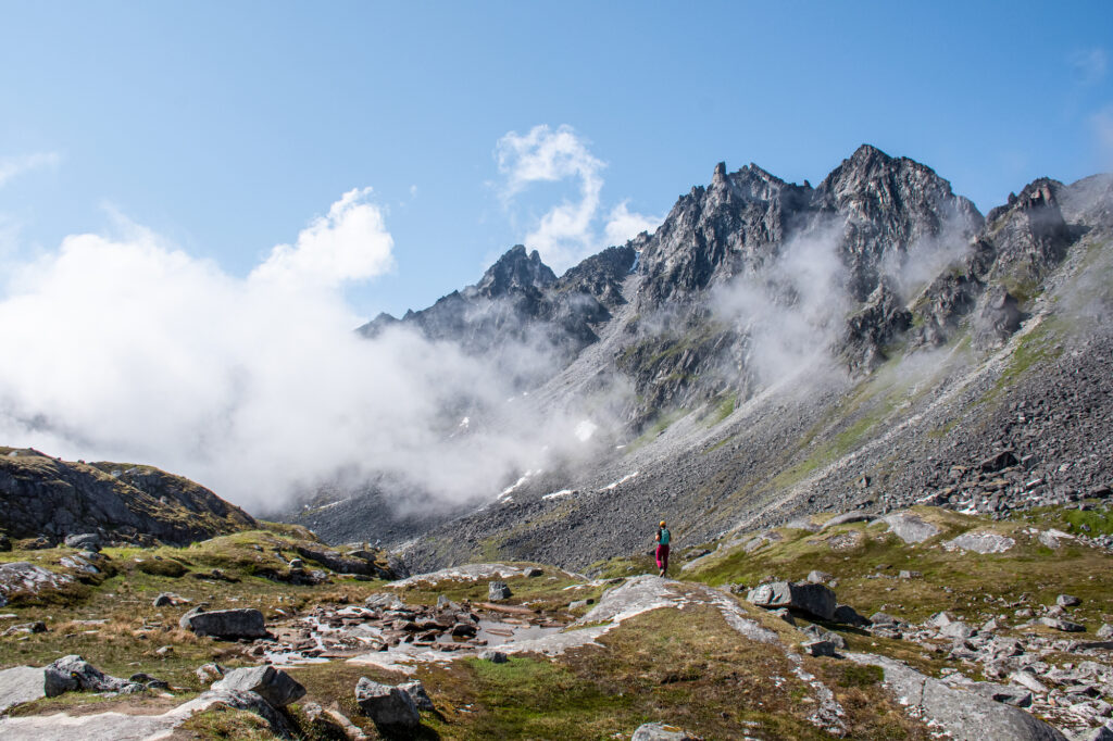 fog above the clouds beyond Upper Reed Lakes