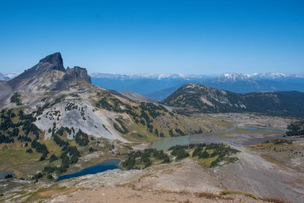 Mountain peaks at the top of panorama ridge