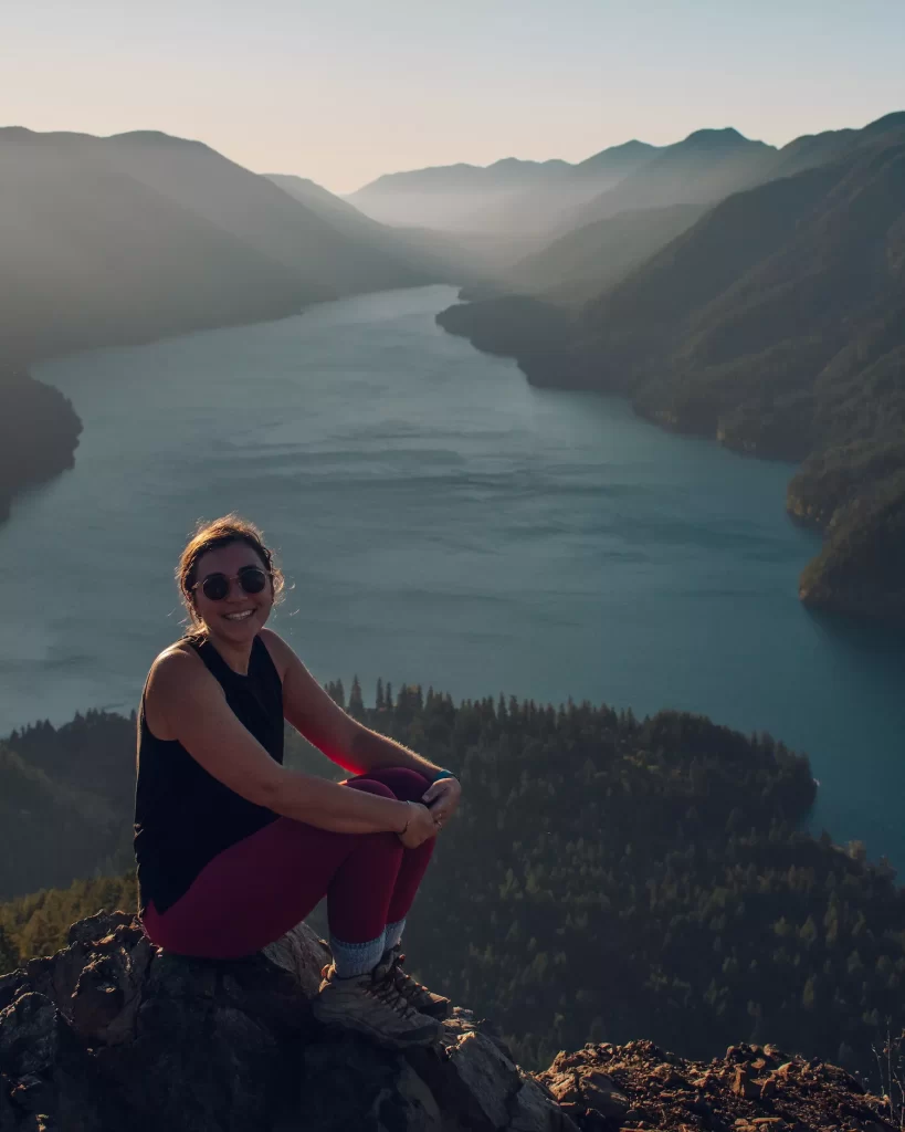 Girl on top of a Mountain